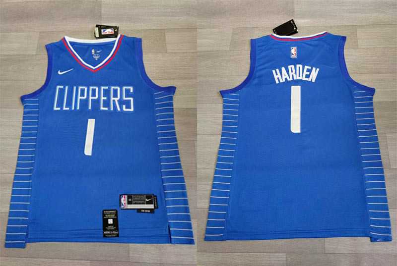 Clippers 1 James Harden Blue Nike 2023-24 City Edition Swingman Jersey->los angeles clippers->NBA Jersey
